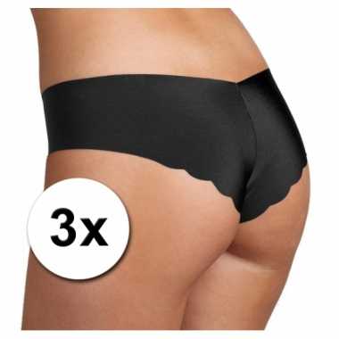 3x sloggi dames light hipster ondergoed zwart