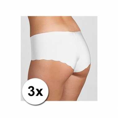 3x sloggi dames light shorts wit