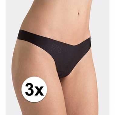 3x sloggi dames light string zwart