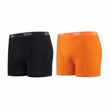 Lemon and soda boxershorts 2 pak zwart en oranje xl