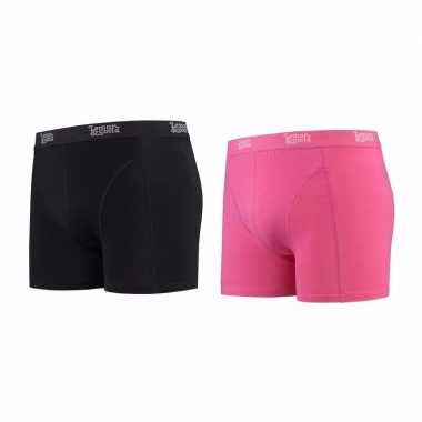 Lemon and soda boxershorts 2 pak zwart en roze l