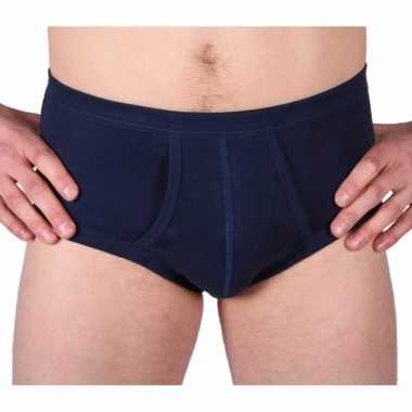 Set van 4x stuks klassieke beeren herenondergoed navy 100% katoen, maat: m