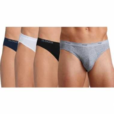 Set van 4x stuks sloggi basic mini heren ondergoed ondergoed, maat: l zwart