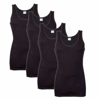 Set van 6x stuks grote maten beeren heren hemd zwart, maat: 3xl