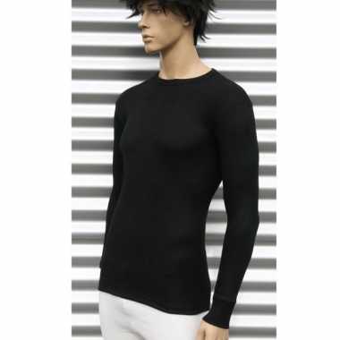 Thermo shirt zwart met lange mouwen volwassenen