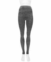 2x thermo broek ondergoed voor dames zwart melange