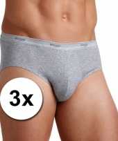 3x grijze sloggi basic midi ondergoed ondergoed voor heren
