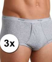 3x sloggi basic maxi ondergoed heren grijs