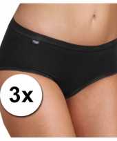 3x sloggi basic midi dames ondergoed zwart