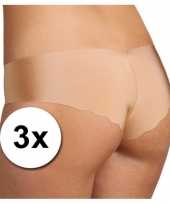 3x sloggi dames light hipster ondergoed huidskleur
