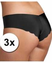3x sloggi dames light hipster ondergoed zwart