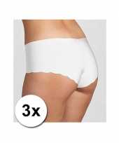 3x sloggi dames light shorts wit