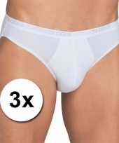 Basic witte mini ondergoeds voor mannen 3 st