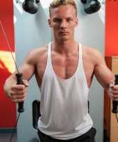 Bodybuilders heren t-shirt wit