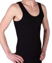 Set van 4x stuks beeren heren hemd singlet zwart 100 katoen maat l