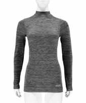 Thermo shirt zwart melange lange mouw voor dames